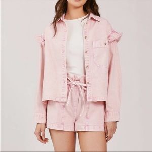 Something Navy Pink Denim Set - Magnolia Ruffle
Shirt Jacket & Shorts